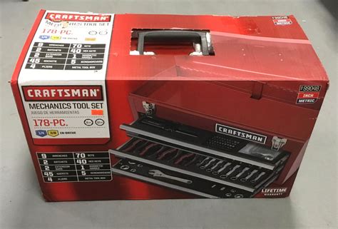 craftsman 178 pc. mechanics tool set with metal hand box|Craftsman Versastack 1/4, 3/8 and 1/2 in. drive Metric .